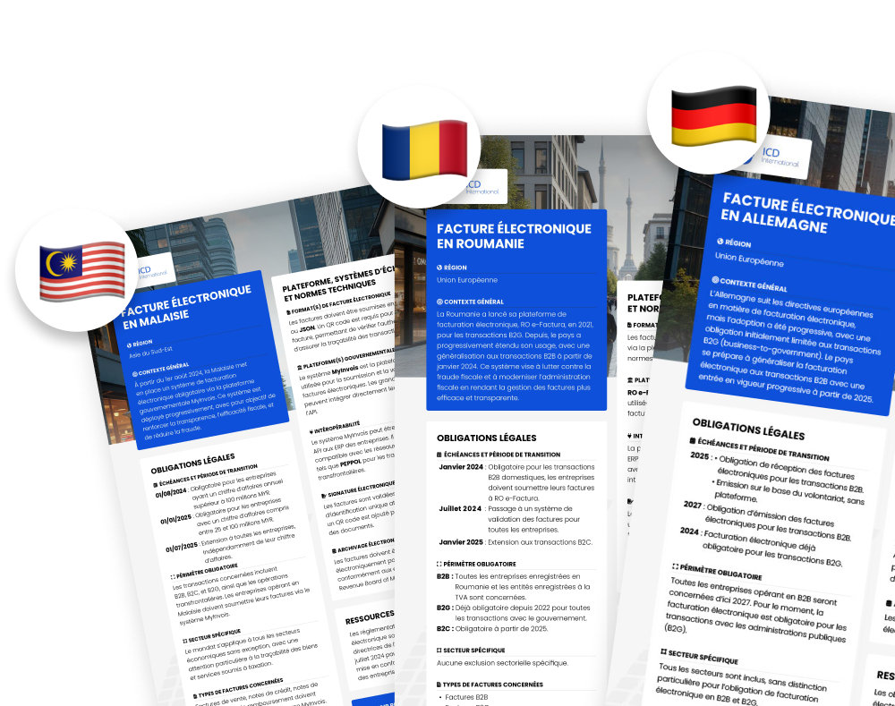 Mockup des fiches factures internationales