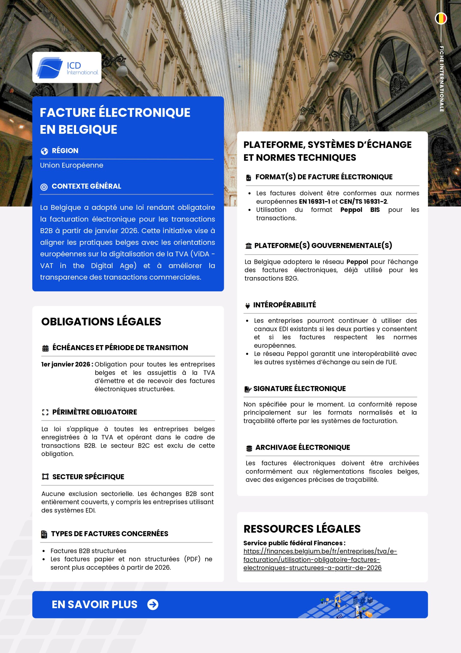 FICHE INTERNATIONALE BELGIQUE